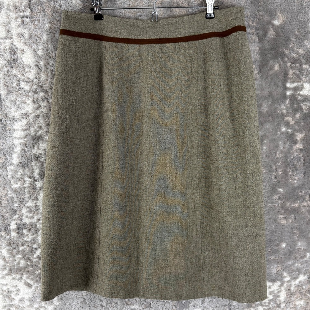 Dressbarn Plus Size 16W Velvet Trim Career Pencil Skirt Brown Sleeveless Women